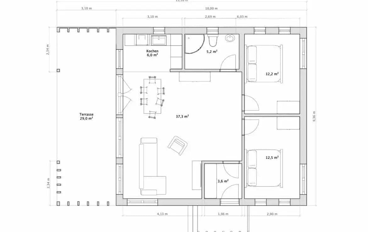 Casa prefabricada disponible de inmediato Chalet K-Home-M-80