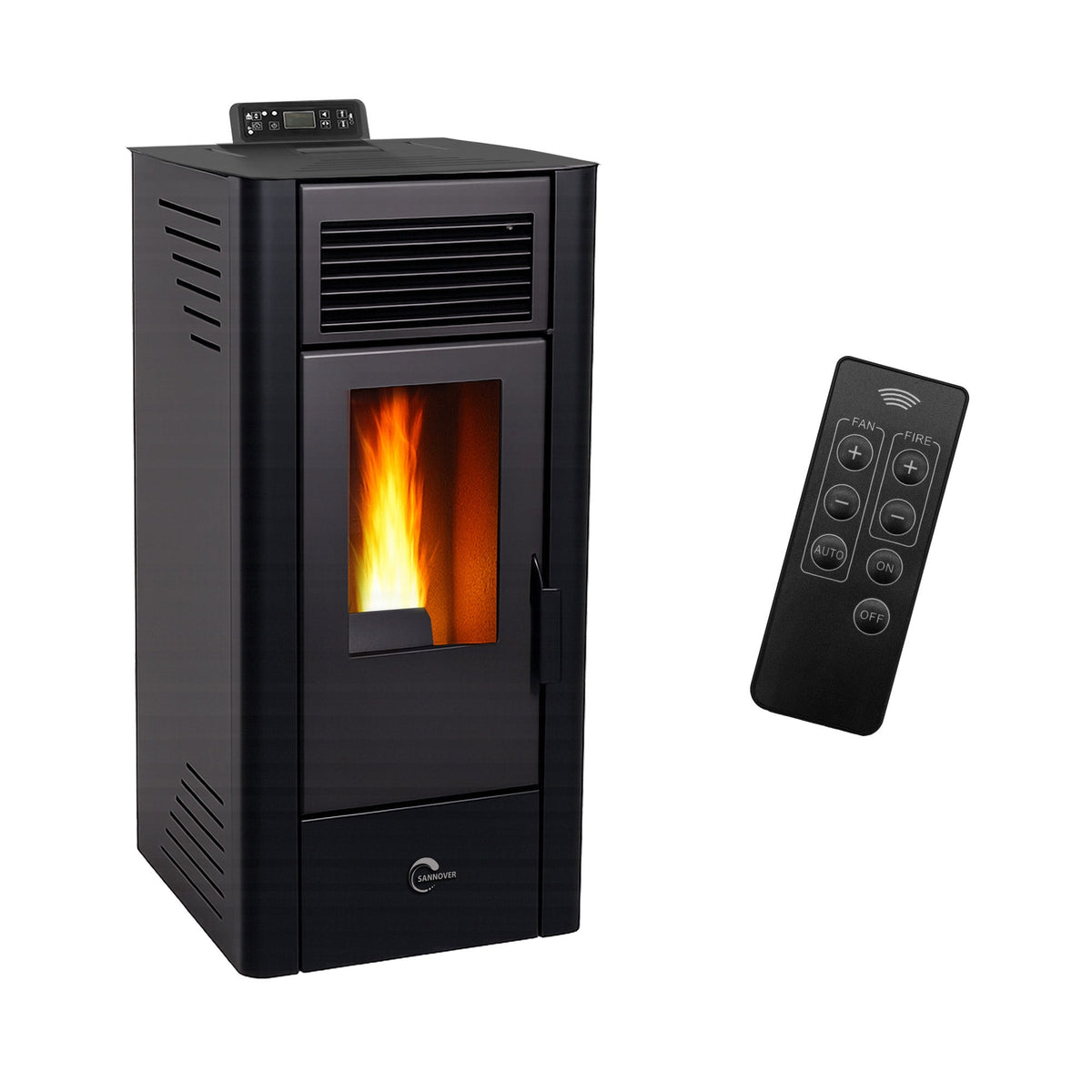 Estufa de pellets Anita 11,6 kW Negro Sannover + Kit de instalaci3n completo
