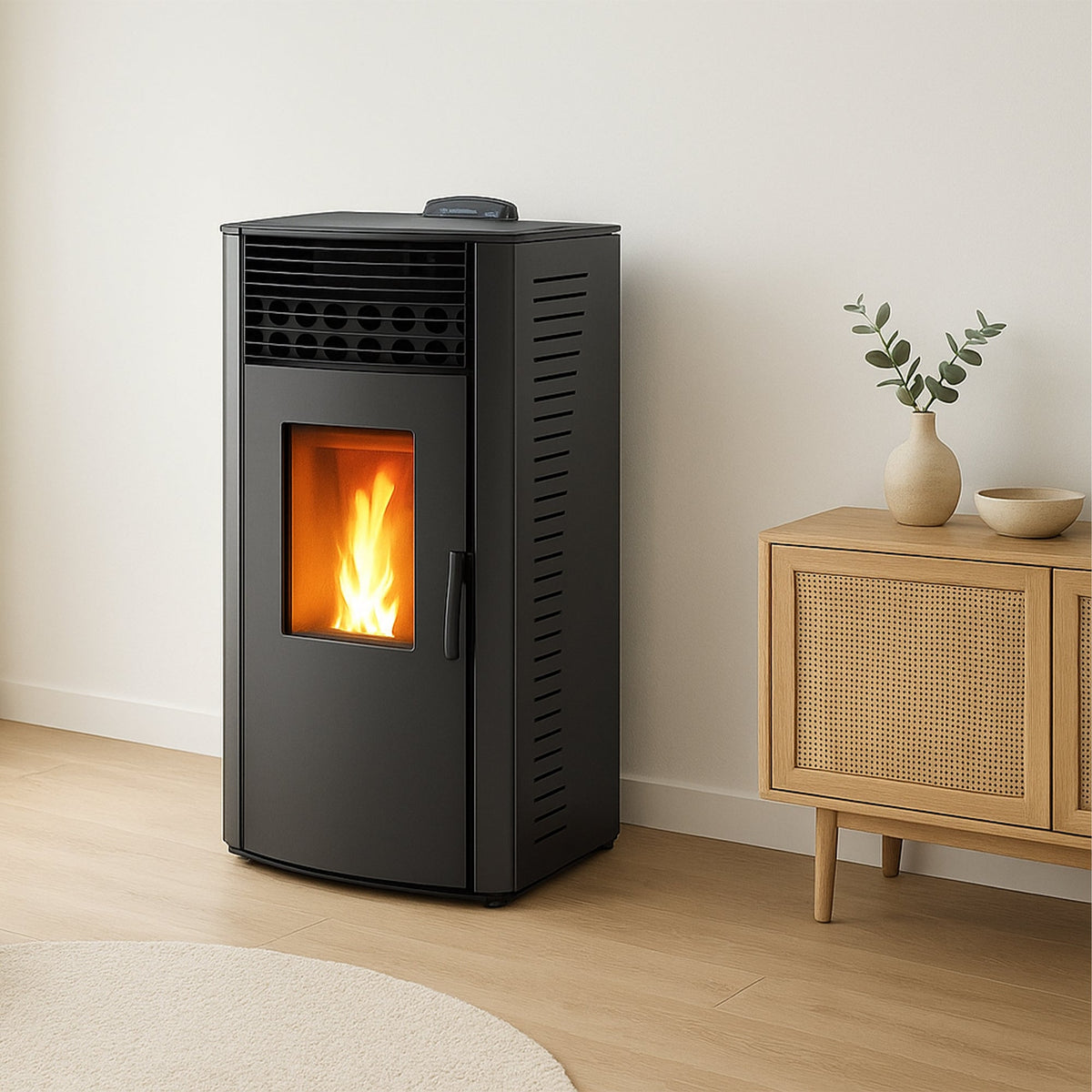 Estufa de pellets de aire Anita 12 kW Sannover Negro