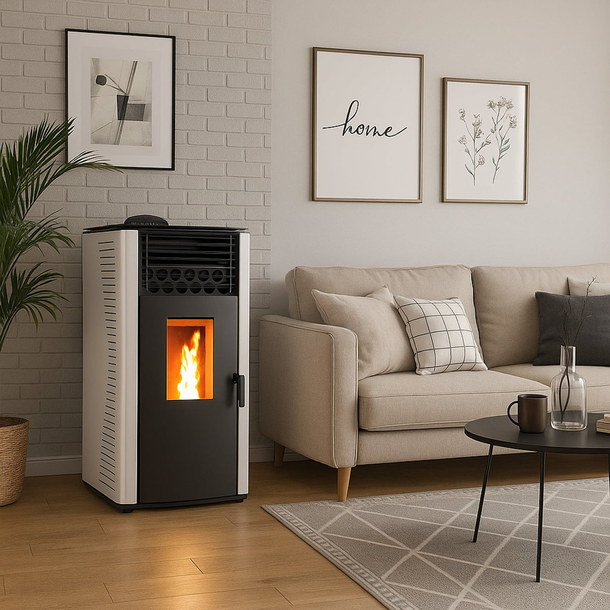 Estufa de pellets de aire Anita 12 kW Sannover Blanco