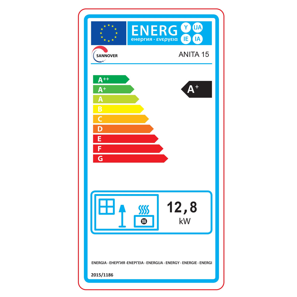 Estufa de pellets Anita 15 kW Burdeos Sannover + Kit de instalación completo