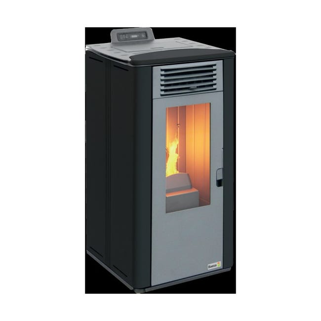 Estufa de pellets Terra 10,1 kW negra de fundición A+ para 95 m²