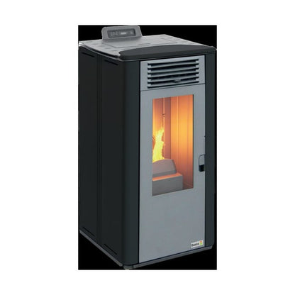 Estufa de pellets Terra 10,1 kW negra de fundición A+ para 95 m²