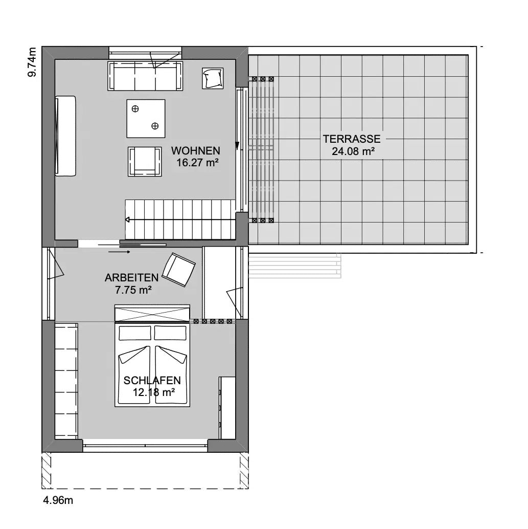 Casa modular de dos plantas X-Sense de 75