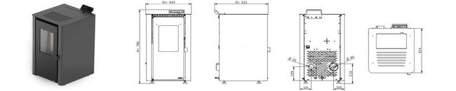Estufa de pellet REDPOD POTIER 6 kW antracita