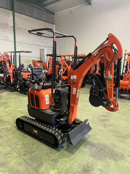 Mini excavadora de 1200 kg con motor Kubota de 3 cilindros y orugas retráctiles de 74 cm