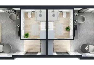 Casa Movil Pro con dos dormitorio de 4 cama 57m²