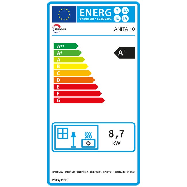 Estufa de pellets Anita 11,6 kW Blanco Sannover