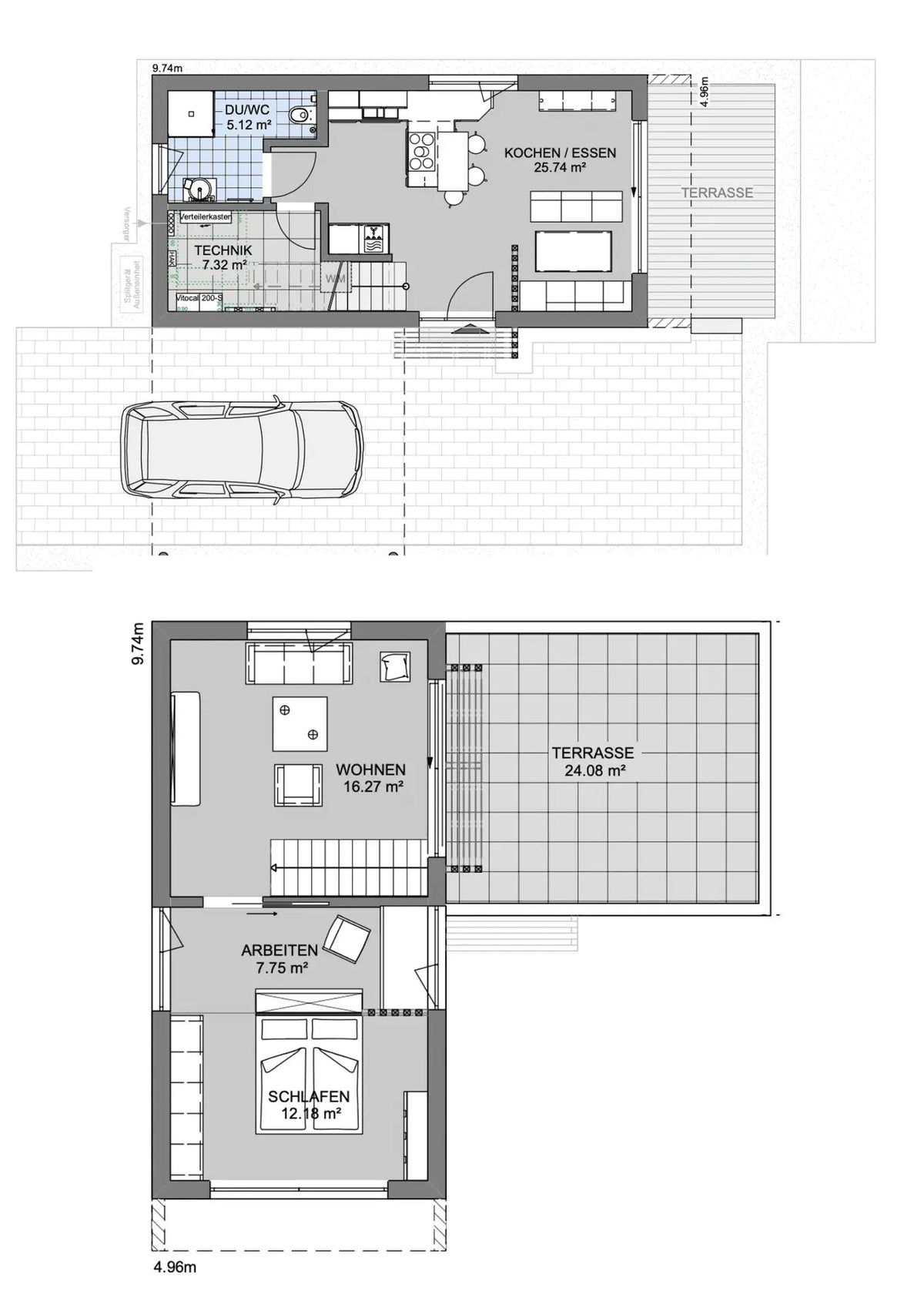 Casa modular de dos plantas X-Sense de 75