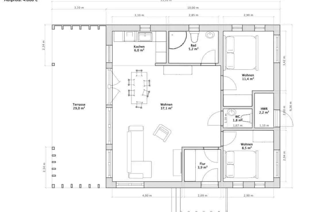 Casa prefabricada disponible de inmediato Chalet K-Home-M-80