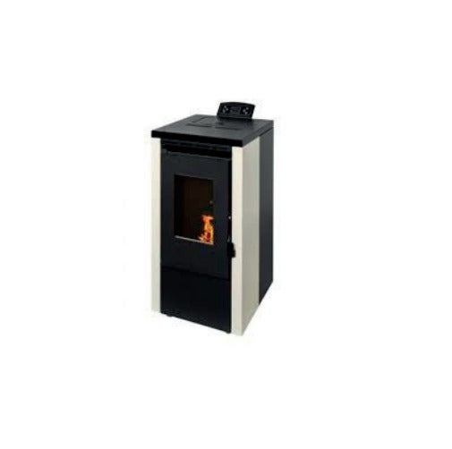 Estufa de Pellet ELITE 7kW Blanca eficiente para Calentar tu Hogar hasta 110 m³ con Diseño Moderno