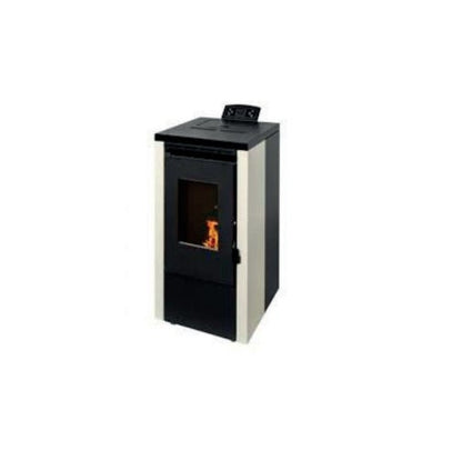 Estufa de Pellet ELITE 7kW Blanca eficiente para Calentar tu Hogar hasta 110 m³ con Diseño Moderno