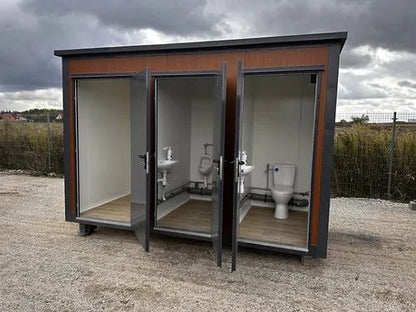 Contenedor Sanitario Tipo Pabellón con Triple Cabina ( Ref: S2103 )